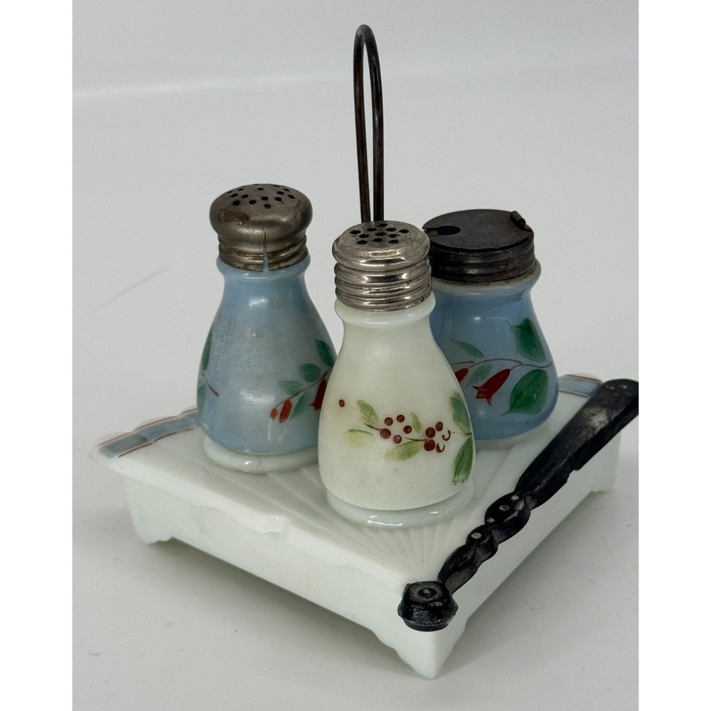 DITHRIDGE & CO Antique Fort Pitt Fan Caster Condiment Set circa 1888
